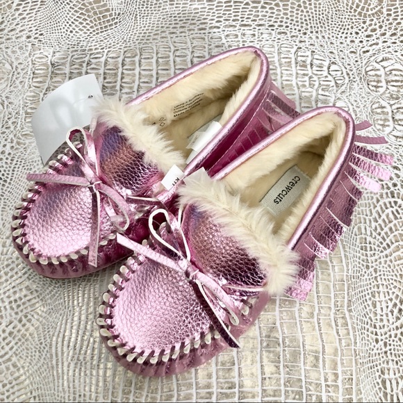 J. Crew Crewcuts Pink Metallic Moccasin